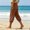 Coffee, variant on Women's High Waist Loose Capris 7/8 Length Daily Casual Wear Loungewear Bottoms Solid Color Lightweight Soft Comfortable Relaxed Trousers