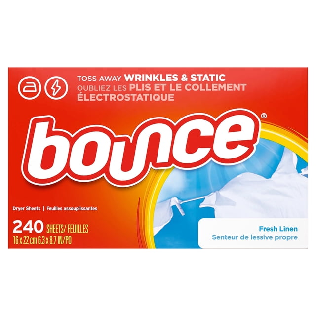 Bounce Fresh Linen Scented Fabric Softener Dryer Sheets, 240 Count
