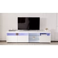 thumbnail image 3 of Modern White TV Cabinet 70.8 Inch with USB LED Lighting, High Gloss Front Media Console with 3 Doors, Matte Finish TV Stand with Storage for Living Room and Dining Room, 3 of 13