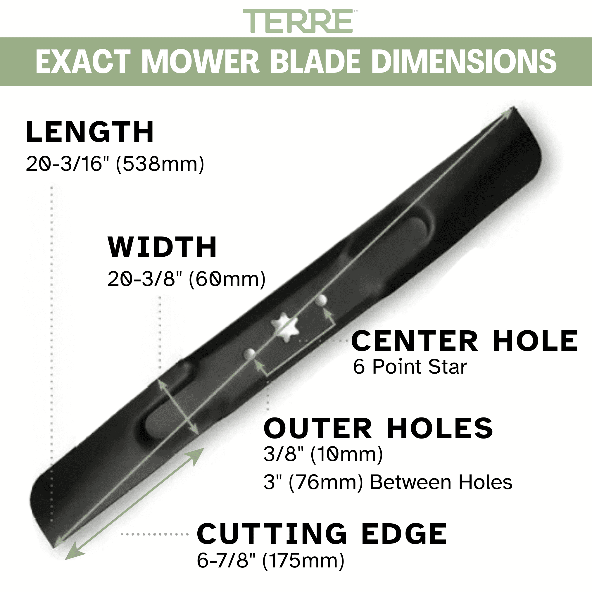 Terre High Lift Lawn Mower Blades, 42 Inch, for Cub Cadet, Troy Bilt, Craftsman