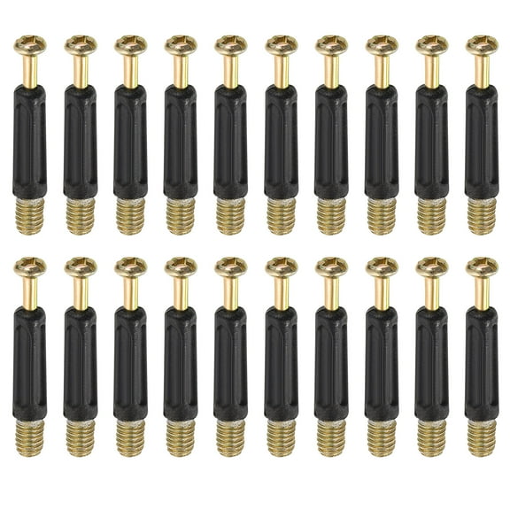 Uxcell 45Pcs 40mm Furniture Connecting Fittings, Thread Bolts Dowels Screws, Black