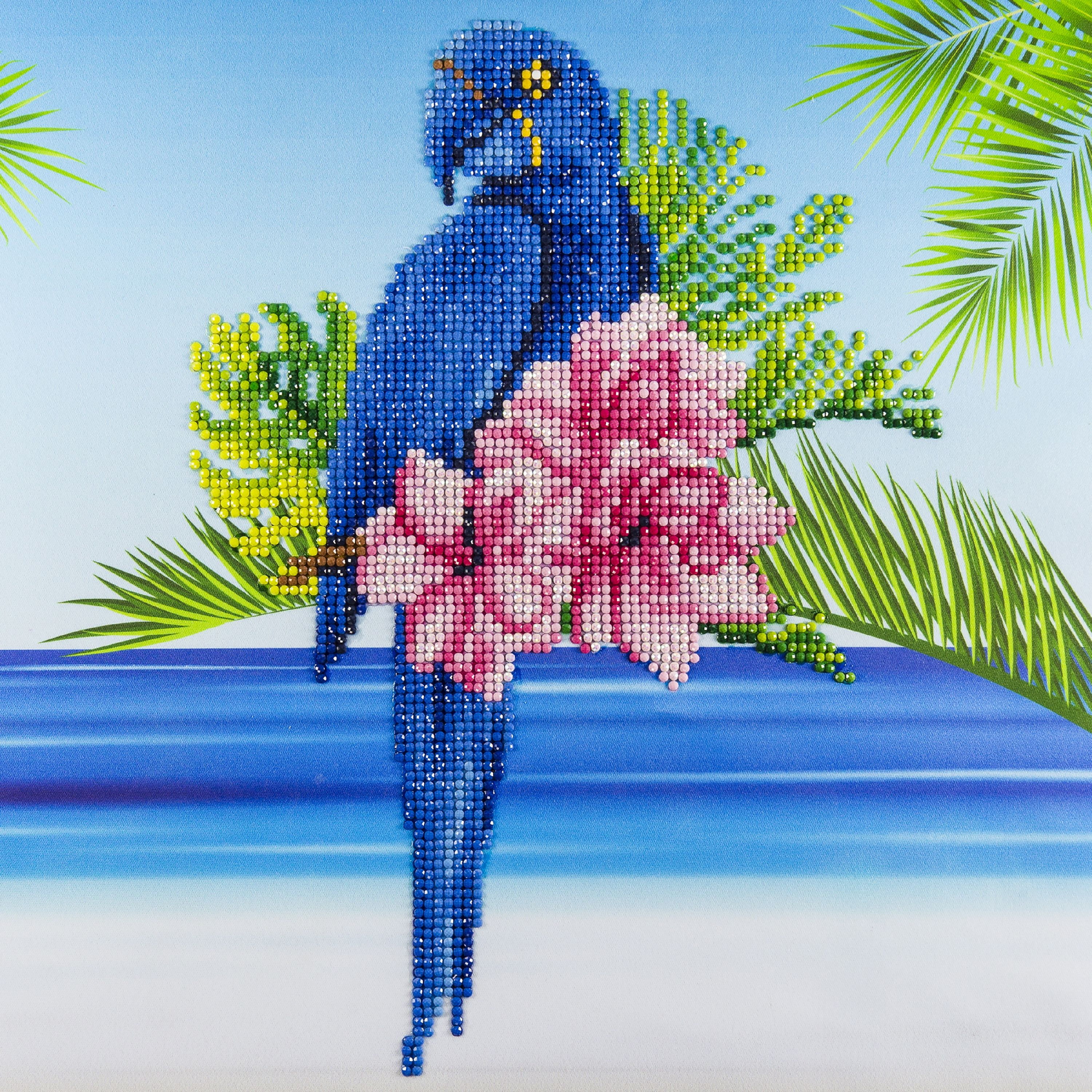 Diamond Art by Leisure Arts 12" x 12" Intermediate Blue Parrot, 1 Each