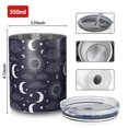 thumbnail image 4 of 12oz Coffee Tumblers Dark Blue Sun Moon Cloud Pattern Stainless Steel Vacuum Insulated Travel Tumbler Coffee Cups Mug with Lid and Straw with Cleaning Brush for Cold & Hot Drinks, 4 of 5