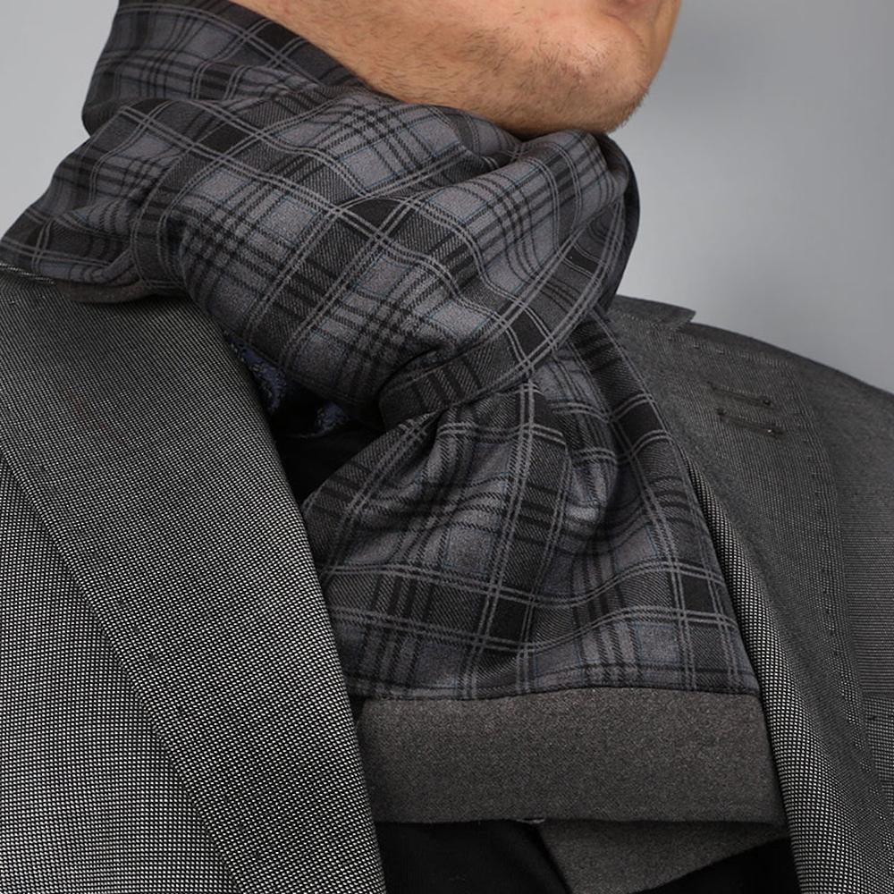 Gray Black Mens Silk Scarf Designer neck scarf for winters Walmart