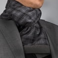 thumbnail image 1 of Gray Black Mens Silk Scarf - Designer neck scarf for winters, 1 of 1