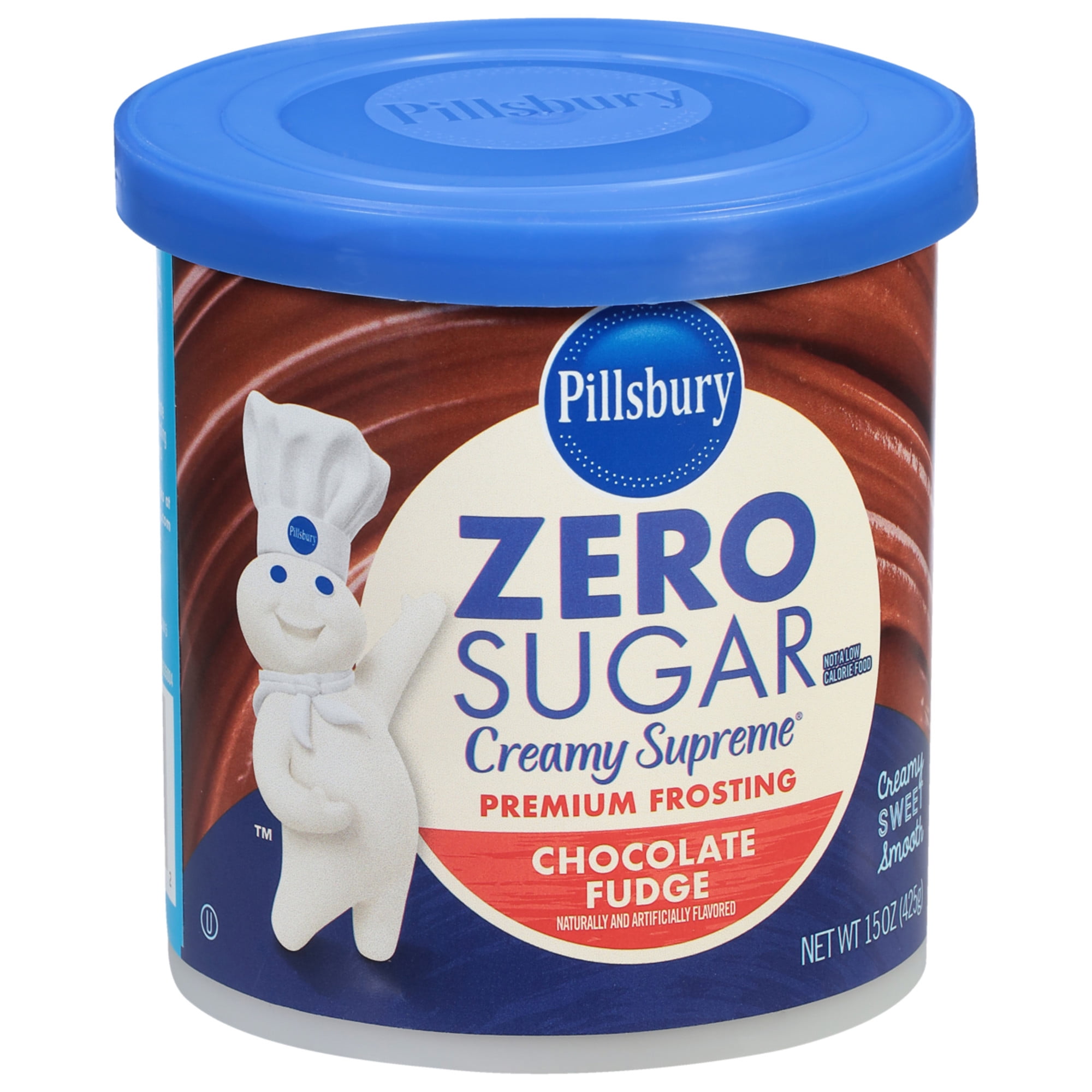 Pillsbury Zero Sugar Chocolate Fudge Flavored Frosting, 15 oz Tub