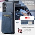 thumbnail image 4 of Compatible with Magsafe Magnetic 2 in 1 Detachable Wallet Case with Card Holder for Samsung Galaxy S25 Plus, for Women Men, PU Leather Flip Kickstand Credit Slots for Samsung Galaxy S25 Plus, Blue, 4 of 10