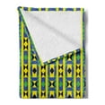 thumbnail image 2 of Kente Pattern Soft Flannel Fleece Blanket, Geometric Vertical Borders Funky Colorful Native Kenya Design with Triangles, Cozy Plush for Indoor and Outdoor Use, 60" x 80", Multicolor, by Ambesonne, 2 of 5