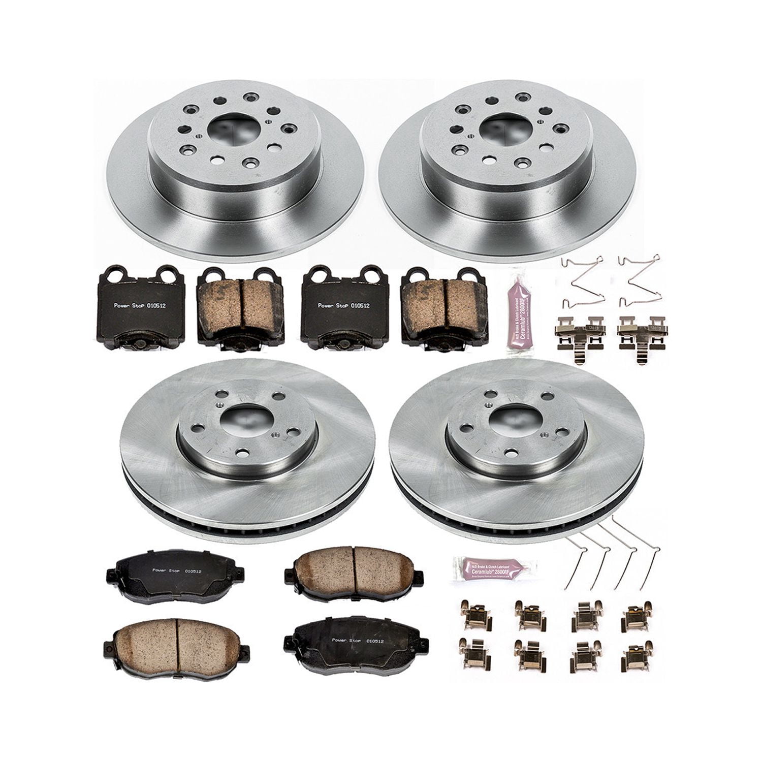 Power Stop Front and Rear Stock Replacement Brake Pad and Rotor Kit KOE1079