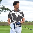 thumbnail image 3 of Rateoe Black And White Sheeps Pattern Men's Short Sleeve Polo Shirts, Golf Polo Shirts Short Sleeve Performance Moisture Wicking Dry-Small, 3 of 6