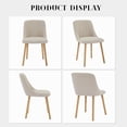 thumbnail image 4 of Accreate Dining Chairs,Modern Fabric Upholstered Kitchen Side Chairs,Curved Backrest Dining Chairs with Oak Legs,Armless Dining Chair Set of 2 for Dining Room, 4 of 9