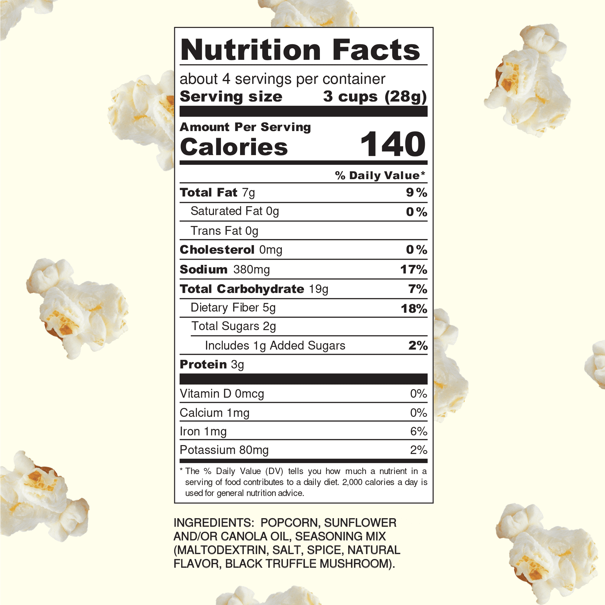 (3 pack) Rob's Backstage Popcorn, Gluten-Free, Truffle Salt, 4 oz