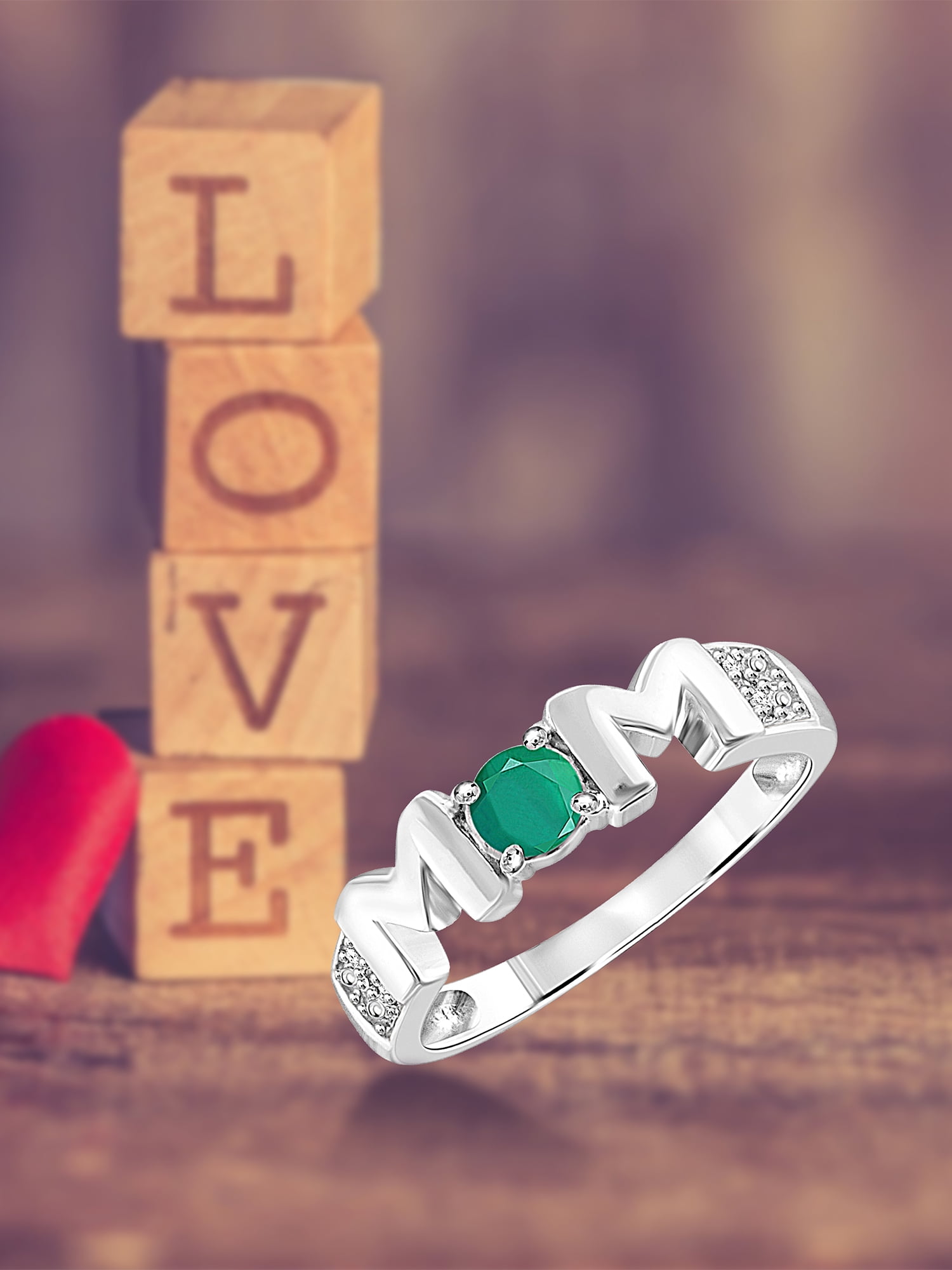 JewelersClub Emerald Ring Birthstone Jewelry – 0.25 Carat Emerald 0.925 Sterling Silver Ring Jewelry with White Diamond Accent – Gemstone Rings with Hypoallergenic 0.925 Sterling Silver Band
