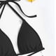 thumbnail image 4 of Traje de baño para mujer, traje de baño de cuatro piezas, bikini liso con vendaje, push-up, acolchado, traje de baño, conjunto de ropa de playa, trajes de baño para mujer, 4 of 5