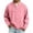Pink, variant on LEAVINGSUO Men's Pullover Top Spring Solid Color Distressed Washed Stand Collar Button Collar Long Sleeve Top Black S