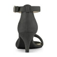 thumbnail image 2 of BLISSFUL STEP Women's Shoes Faux Suede Ankle Strap Kitten Heel Slide Straps Solid Sandals  Gray 9, 2 of 8