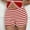 Red, variant on Women's Summer Striped Elastic Waist Drawstring Casual Shorts for Beach and Outdoor Activities