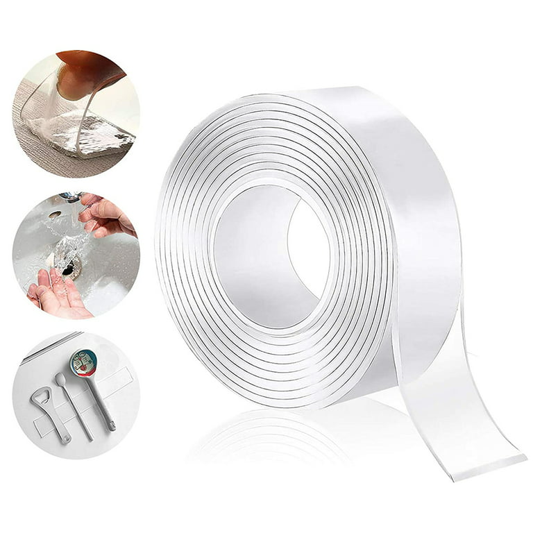 Double Sided Tape Heavy Duty(Pack of 1, Total 9.84FT), Multipurpose  Mounting Tape Removable Adhesive Strips Transparent Wall Tape, Reusable  Strong