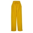 thumbnail image 4 of Dpytoraw Womens Baggy Utility Pants Summer High Waisted Wide Leg Cargo Pants With Pockets Yellow, 4 of 5