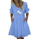 thumbnail image 2 of Puntoco Vestido De Manga Corta Con Cuello En V, Vestido De Verano Casual Estampado De Manga Corta Con Cuello En V Y Bolsillo Para Mujer, Color Azul Xl, 2 of 6
