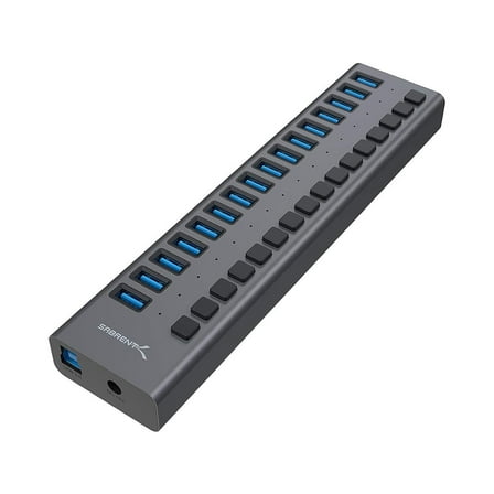 Sabrent 16-Port USB 3.0 Hub and Charger, Gray