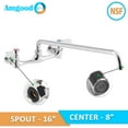 thumbnail image 3 of AmGood Commercial Sink Faucet with Swivel Spout 16" | 8" Center | Wall Mount | NSF, 3 of 4