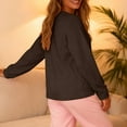 thumbnail image 6 of Flannel Pajamas for Women Long Sleeve Fuzzy Lounge Top Regular Fit Warm Winter Sleep Shirts, 6 of 9