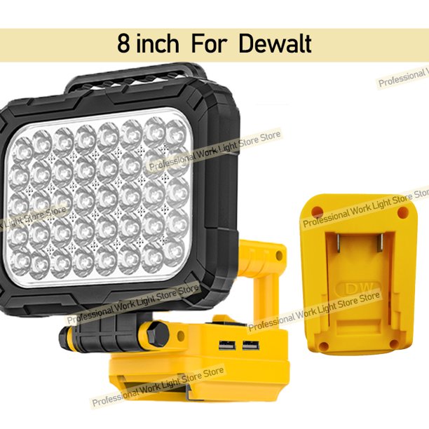 Piezas de Herramienta Eléctrica de 8" para de*walt Batería de 20V Luces de Trabajo LED Lámpara Exterior Linterna de Mano Foco USB Charger