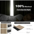 thumbnail image 5 of 102 Inch Long Blackout Curtains for 2 Panels,Energy Efficinet Room Darkening Linen Blend Textured Curtains with Hooks,Track System Black Out Curtains for Living Room Bedroom,2 Panels, Tan Taupe, 5 of 16
