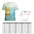 thumbnail image 2 of Fun And Playful Duck Womens Tops Women's Fashion Casual Short Sleeve Flower Print Round Neck Pullover Top Blouse, 2 of 6