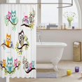 thumbnail image 3 of Cartoon Owl Shower Curtain Kids Cute Animal Floral Leaf Printe Bathroom Shower Curtain Set Kawaii Bird Branches Decorative Bath Curtain Cartoon Owls Design White Kids Bathroom Accessories 72"x84", 3 of 6
