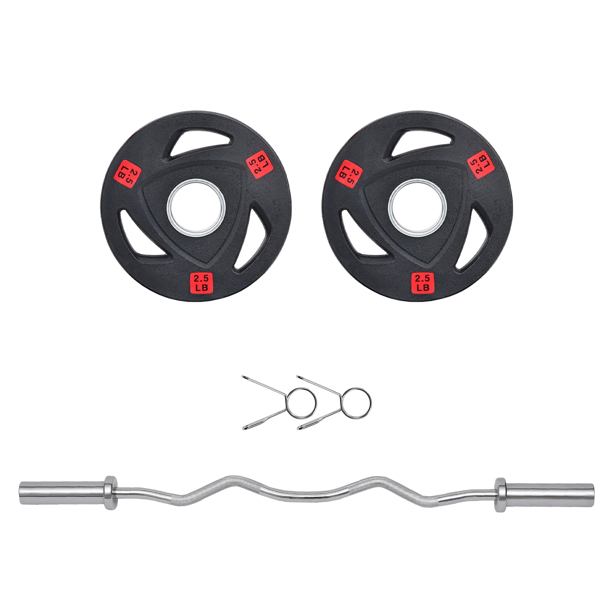 FlexWave 2-Inch Olympic Cast Iron Weight Plates，Multiple Sizes & Set Options, for Strength Training & Weightlifting