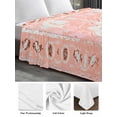 thumbnail image 6 of Pink Boho King Size Flat Sheet, Wrinkleproof & Fadeproof Cooling Flat Bed Sheet Only, Vintage Abstract Tribal Decorative Oriental Breathable Soft Bedding Top Sheets 105 x 98 Inches, 6 of 8