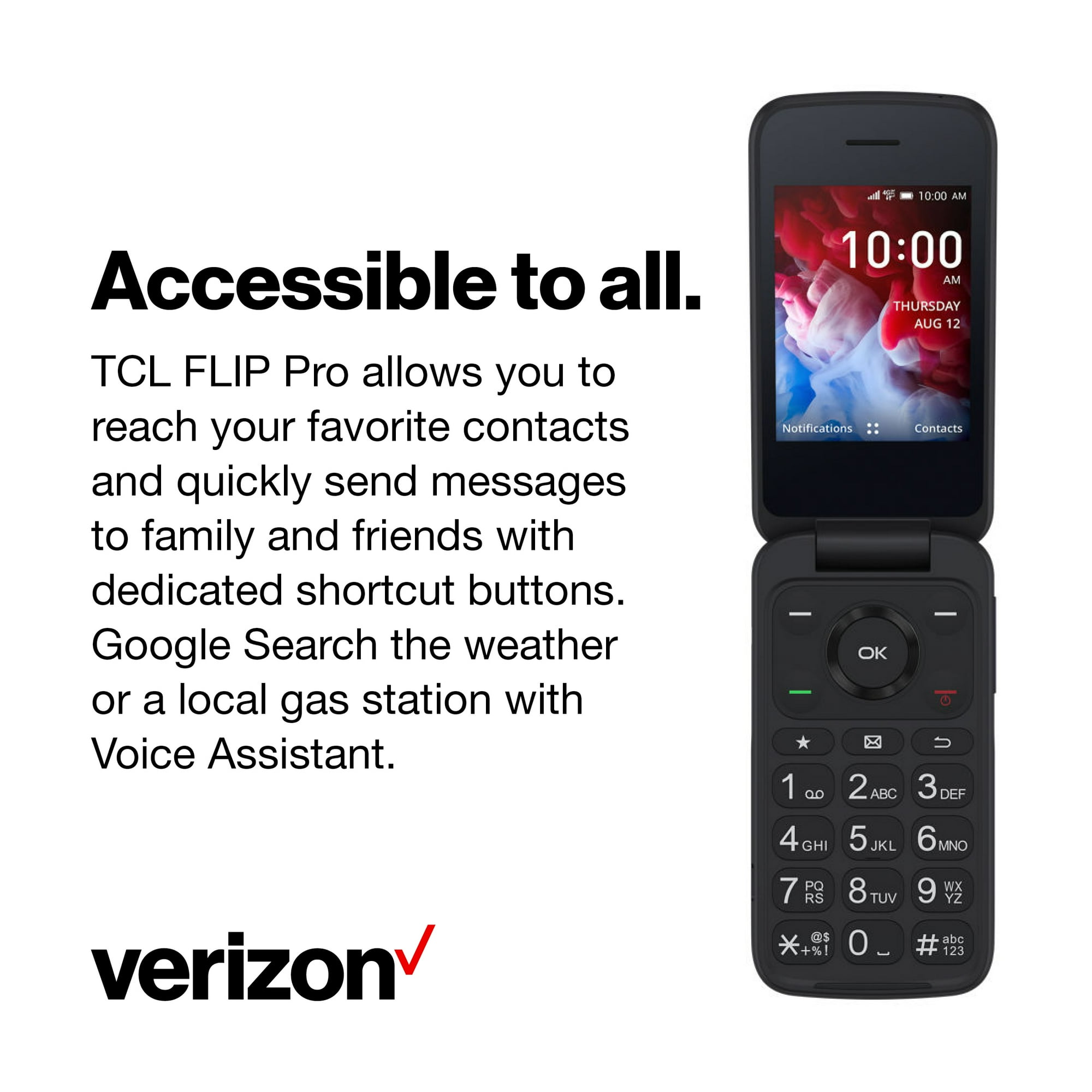 Verizon TCL Flip Pro, 4GB, Black - Prepaid Phone