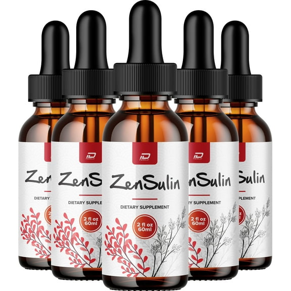 ZenSulin Liquid Drops – Zen Sulin Natural Blend Healthy Organic Support, 5 Pack, 5 Month Supply