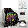 thumbnail image 5 of Kainsy Music Graffiti Pattern Blanket, Hip Hop Hippie Colorful Music Guitar Fleece Throw Blanket for Kids Boys Teens Youth Street Culture Blanket for Couch Sofa, Graffiti Art Flannel Blanket(50"x60"), 5 of 7