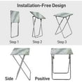 thumbnail image 7 of Folding TV Tray Table TV Dinner Table with Sturdy MDF Top,Eating Trays for Living Room with No Assembly Required 15 x 18.9 x 26 in(Sea Blue), 7 of 7