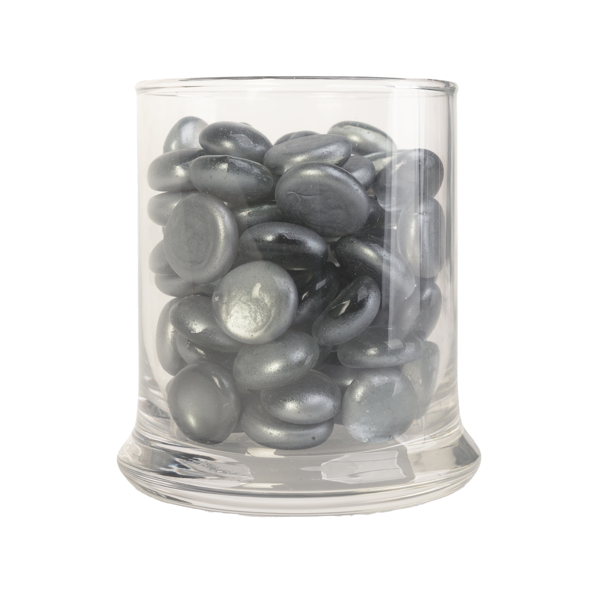 (8 pack) Gunmetal Matte Metal Glass Gems 12 oz