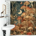 thumbnail image 4 of Mushroom Butterfly Flower Shower Curtain , Enchanted Forest Scenic Bathroom Decor Sets, Waterproof Fabric with Hooks, 4 of 7