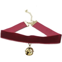 Vintage Black Red Velvet Choker Necklace for Women Gothic Victorian Round Love Heart Jingle Bell Charms Adjustable Chain Necklaces Holiday Dress Accessories Punk 80s 90s Christmas Valentine