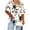 Beige, variant on Womens Plus Size Floral T-shirts Short Sleeve V-neck Summer Tee Shirts Casual Loose Tunic Tops, Sizes XL-5XL
