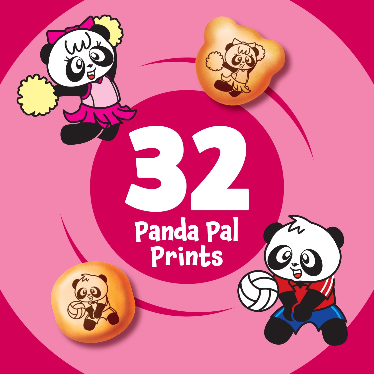 Meiji Hello Panda Strawberry Crème Cookies, Bite-Sized Kids Snack, 7oz Resealable Pouch