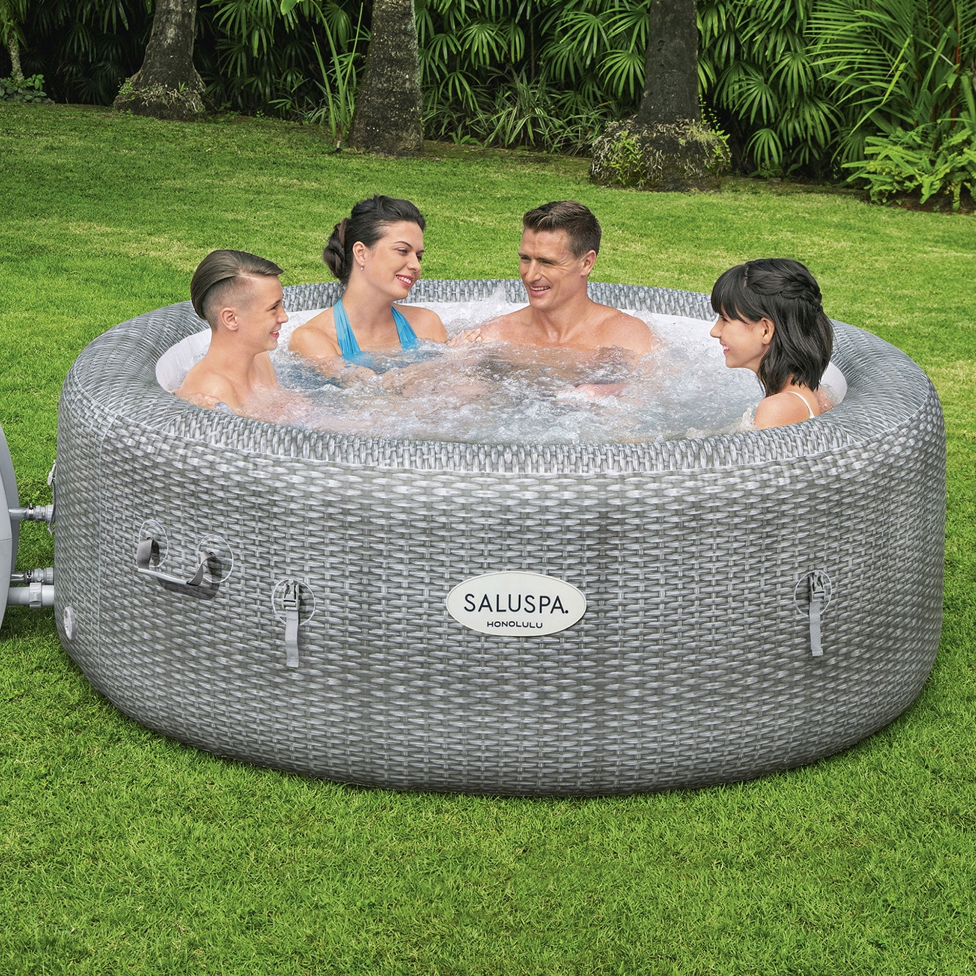Bestway Coleman Honolulu Hot Tub with 6 SaluSpa Seat & 6 Headrest Pillows
