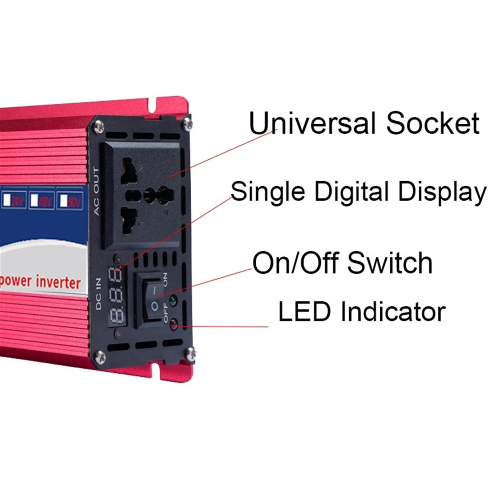 Pure Sine Wave Power Inverter 1600W 2200W 3000W Pure Sine Wave Inverter 12V 220/110 Voltage Converter 60hz Uninterruptible Power Supply Unit Home ,Powerful Output