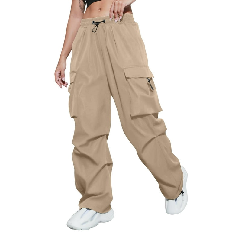 Booker 2023 Cargo Pants Woman Relaxed Fit Baggy Clothes Black Pants High  Waist Zipper Slim Drawstring Waist With Pockets Loose Plus Size Womans  Parachute Pant Green Cargo Joggers Pants 