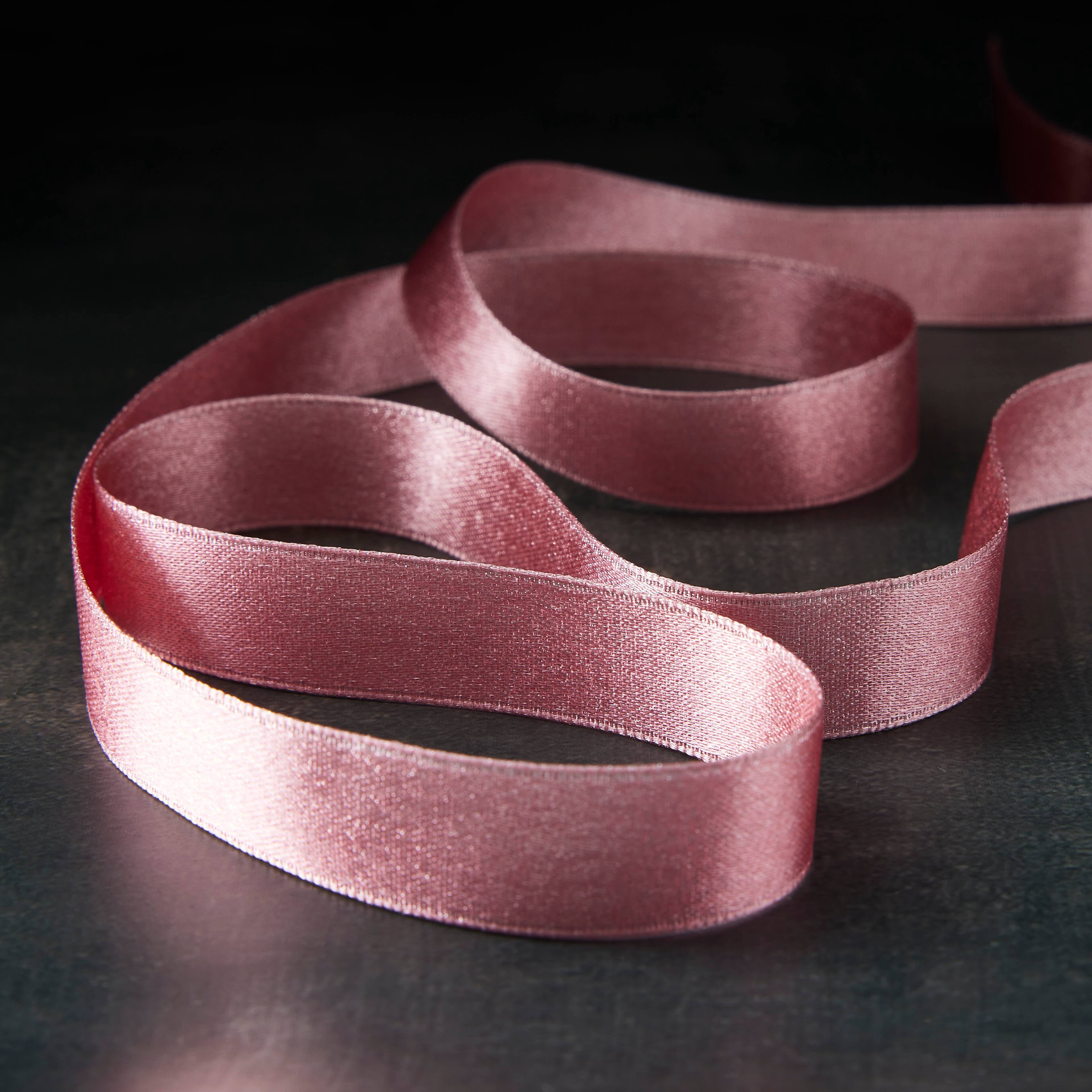 5/8" x 7yd. Blush Shimmer Ribbon by Celebrate It – Non-Wired with Woven Edge - Ideal for Gift Wrapping - Crafts & Decor - 12 Pack