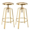 thumbnail image 2 of Modern Metal Bar Stools Set of 2, Backless Round Counter Height Swivel Bar Stools for Kitchen Island Dining Pub Cafe (Gold), 2 of 8