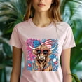 thumbnail image 2 of Cowgirl 4th of July Shirt, USA Highland Cattle with Glasses and Bow Tee, Navy, 3XL, 2 of 6
