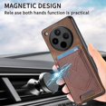 thumbnail image 4 of For Oppo Find X8 5G Phone Case Retro Jean Cloth Texture Leather Back Cover Card Holder - Green, 4 of 5