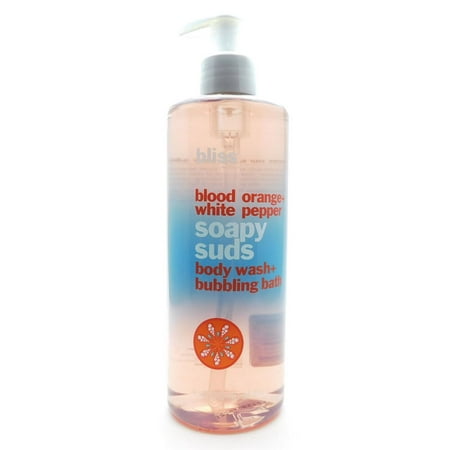 bliss Blood Orange+White Pepper Soapy Suds Body Wash+Bubbling Bath 16 Fl Oz.